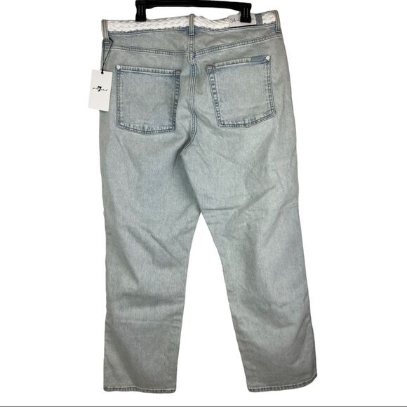 7 For All Mankind • High Waist Cropped Straight with Braided Belt - Picture 8 of 9